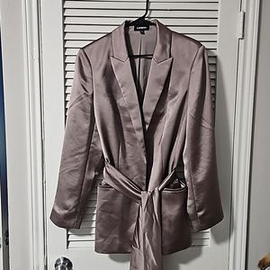 Express xl dusty mauve satin blazer